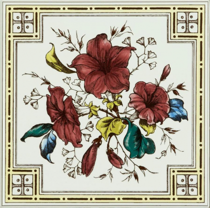 Original Style Artworks Brilliant White Plant And Urn Single Tile 15.2x15.2