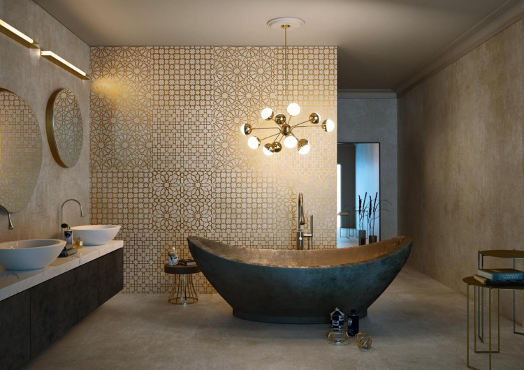 Cedit Tesori Decoro Monile Grigio Semplice Ret 120x240