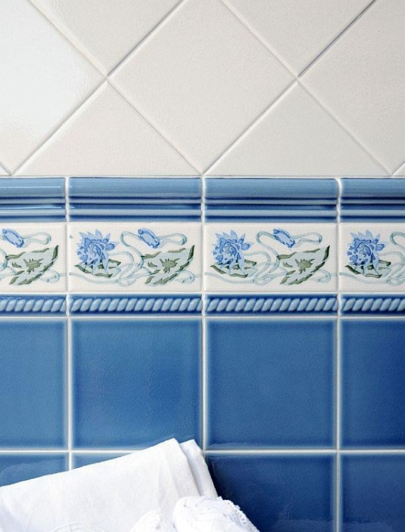 Adex Modernista Decorado Mimosa Pb Azul CC B 15x15