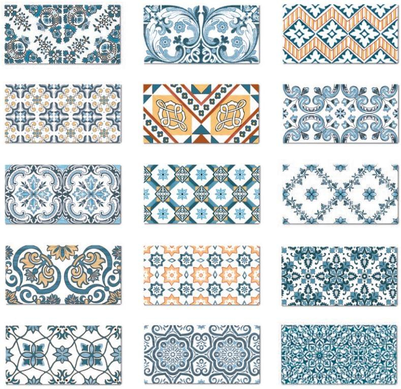 Diffusion Manhatiles Fond Blanc Decor Liberty Sun Set 15 Pcs 7.5x15