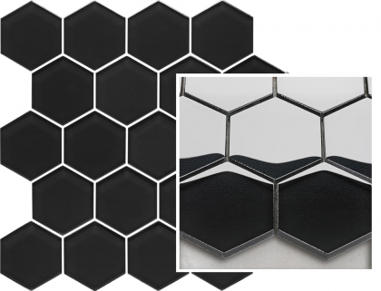 Paradyz Universal Mosaics Prasowana Nero Hexagon Mozaika 22x25.5