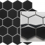 Paradyz Universal Mosaics Prasowana Nero Hexagon Mozaika 22x25.5