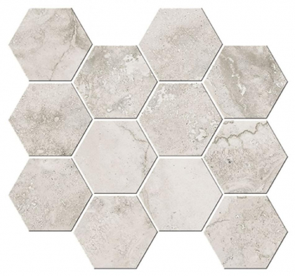 Ricchetti Italian Icon Cross Cut Greige Mosaico Esagoni T12 Nat 32.8x35