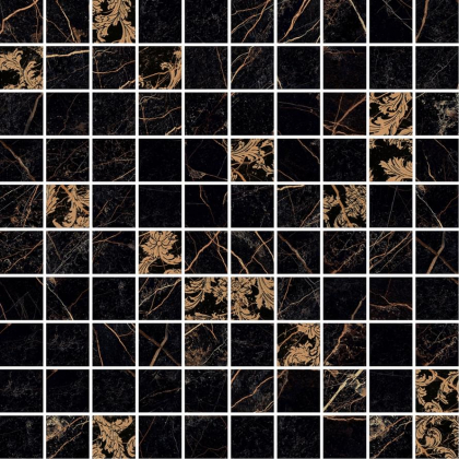 Versace Marble Mosaico T100 Decorato Nero 29.1x29.1