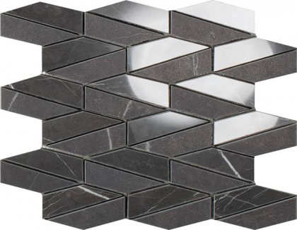 Impronta Italgraniti Lux Experience Pietra Grey Mosaico Esagona Allungato Mix 25.5x29.5