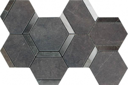 Impronta Italgraniti Lux Experience Pietra Grey Mosaico Esagona Decoro Mix 20x34