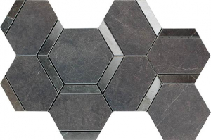 Impronta Italgraniti Lux Experience Pietra Grey Mosaico Esagona Decoro Mix 20x34