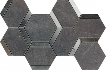 Impronta Italgraniti Lux Experience Pietra Grey Mosaico Esagona Decoro Mix 20x34