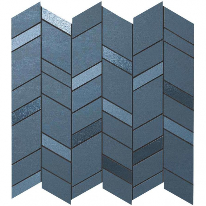Atlas Concorde Mek Blue Mosaico Chevron Wall 30.5x30.5