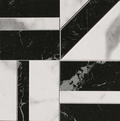 Fap Roma Gold Carrara-Nero Elegante Deco Mosaico 30x30
