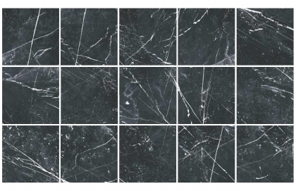 Diffusion Base Porcelain Stone Mix Carrara Black Marble Set 15 Pcs 25x25