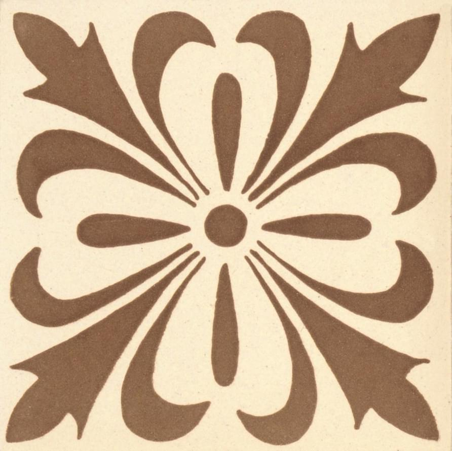 Original Style Victorian Floor Tiles Cardigan Red On White 5.3x5.3