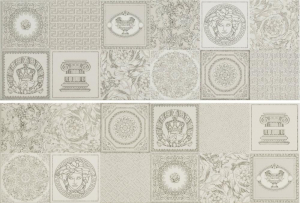 Versace Gold Patchwork Decorati Bianco-Platino 25x75