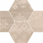 Provenza Gesso Esagona Patchwork Taupe Linen 25.5x29.4