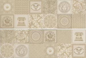 Versace Gold Patchwork Decorati Crema-Oro 25x75