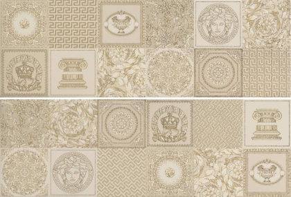 Versace Gold Patchwork Decorati Crema-Oro 25x75