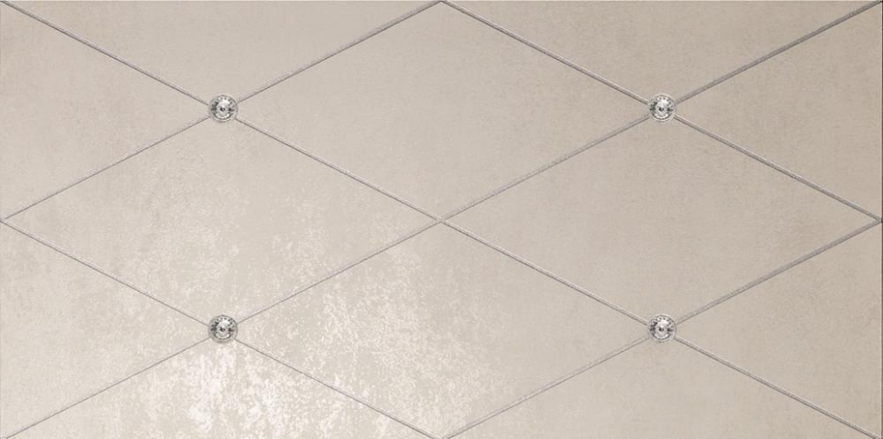 Petracers Ad Maiora Rhombus Fregio-Swarovsky Platino Beige 50x100