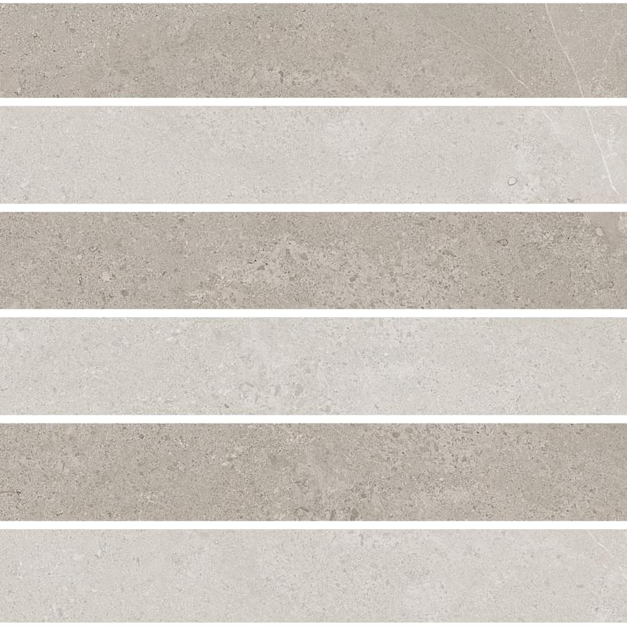 Cerim Elemental Stone Grey Limestone Mosaico Tessere 3D Lucido 30x30