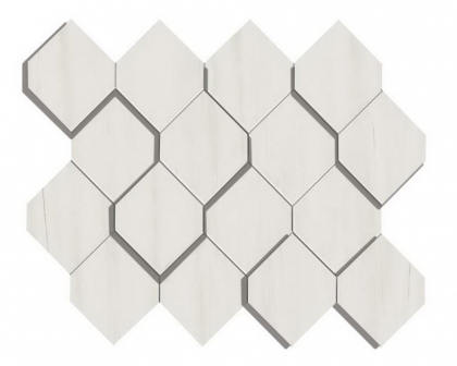 Atlas Concorde Marvel Stone Bianco Dol. Mosaico Esagono 3D 28.2x35.3