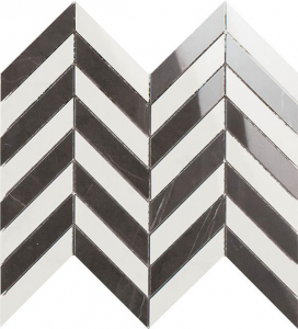Impronta Italgraniti Lux Experience Pietra Grey/Statuarietto Mosaico Chevron Lap 26x30