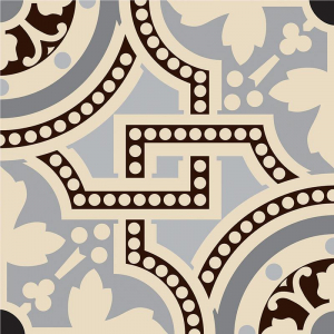 Original Style Victorian Floor Tiles Salisbury Black On White 15.1x15.1