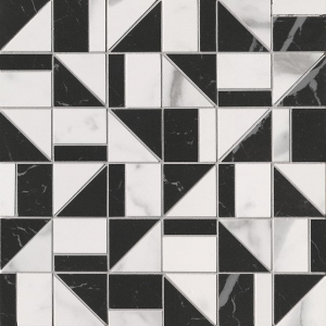 Fap Roma Gold Carrara Superiore-Nero Elegante Slash Mosaico 30.5x30.5