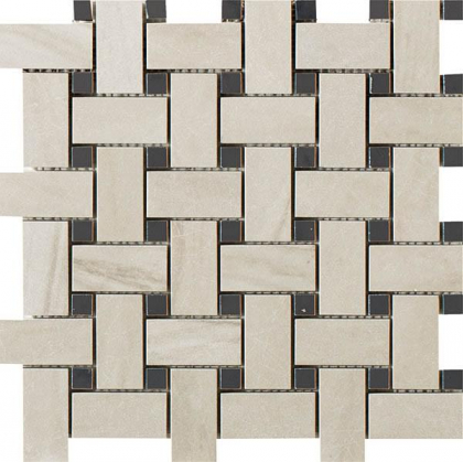 Impronta Italgraniti Lux Experience Calacatta Mont Blanc Mosaico Basketwave Fade 30x30