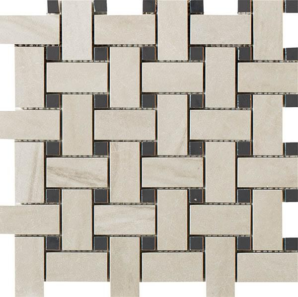 Impronta Italgraniti Lux Experience Calacatta Mont Blanc Mosaico Basketwave Fade 30x30