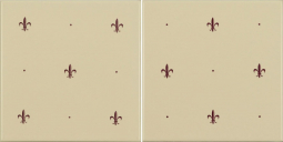 Original Style Artworks Colonial White Fleur De Lis Burgundy 15.2x30.4