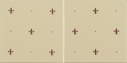Original Style Artworks Colonial White Fleur De Lis Burgundy 15.2x30.4