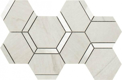 Impronta Italgraniti Lux Experience Calacatta Mont Blanc Mosaico Esagona Decoro Mix 20x34