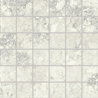 Provenza Unique Travertine Mosaico 5x5 Ancient White Naturale 30x30