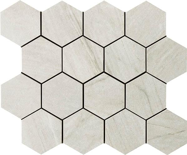 Impronta Italgraniti Lux Experience Calacatta Mont Blanc Mosaico Esagona Fade 26x30