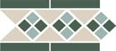 TopCer Octagon Border Lisbon White Dark Green 15x28