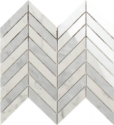 Impronta Italgraniti Lux Experience Statuarietto/Grigio Versilia Mosaico Chevron Lap 26x30