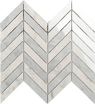 Impronta Italgraniti Lux Experience Statuarietto/Grigio Versilia Mosaico Chevron Lap 26x30