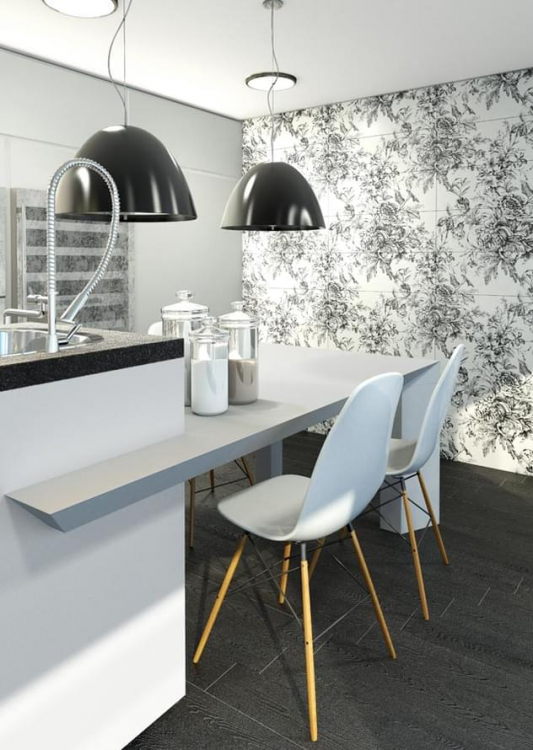 Vives Blanco Brillo Gold Line Mate 1x75