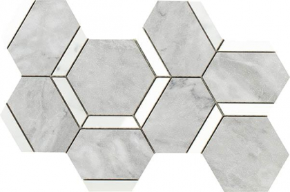 Impronta Italgraniti Lux Experience Statuarietto/Grigio Versilia Mosaico Esagona Decoro Mix 20x34