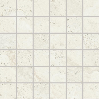 Provenza Unique Travertine Mosaico 5x5 Minimal White Naturale 30x30
