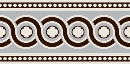 Original Style Victorian Floor Tiles Telford Border Black On Dover White 7.5x15.1