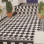 Original Style Victorian Floor Tiles Telford Border Black On Dover White 7.5x15.1