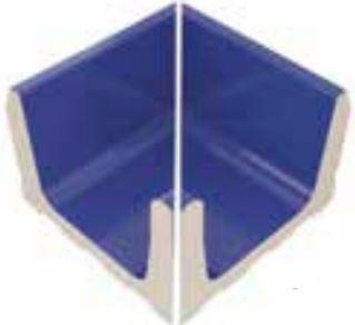 VitrA Pool Ral 2307015 Blue Low Water Level Overflow Wide Channel External Corner Glossy 12.5x25
