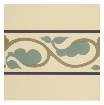 Original Style Odyssey Moroccan Border Dublin Dark Blue And Dark Jade On White 15.1x15.1