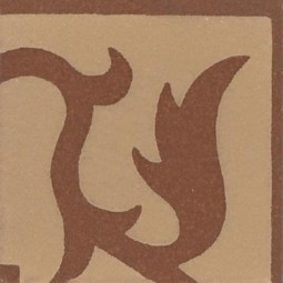 Original Style Victorian Floor Tiles Lansdowne Corner Buff On Red 2.4x2.4