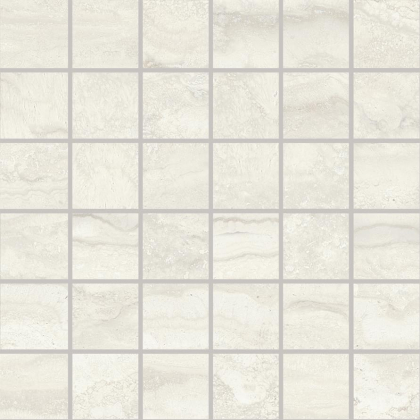 Provenza Unique Travertine Mosaico 5x5 Vein Cut White Naturale 30x30