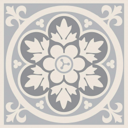 Original Style Victorian Floor Tiles Livingstone Grey On Dover White 10.6x10.6