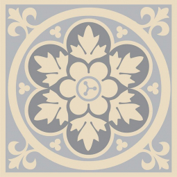 Original Style Victorian Floor Tiles Livingstone Grey On White 10.6x10.6