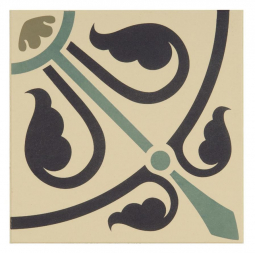 Original Style Odyssey Phoenician Dublin Dark Blue And Dark Jade On White 15.1x15.1