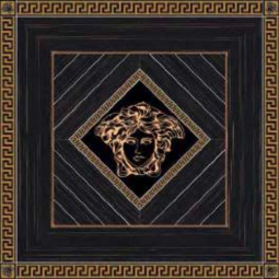 Versace Villa Rosone Ebano Nero-Oro Naturale 117.2x117.2