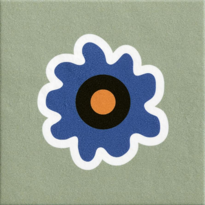 Mutina Mattonelle Margherita Flower Green Anti-Slip 20.5x20.5